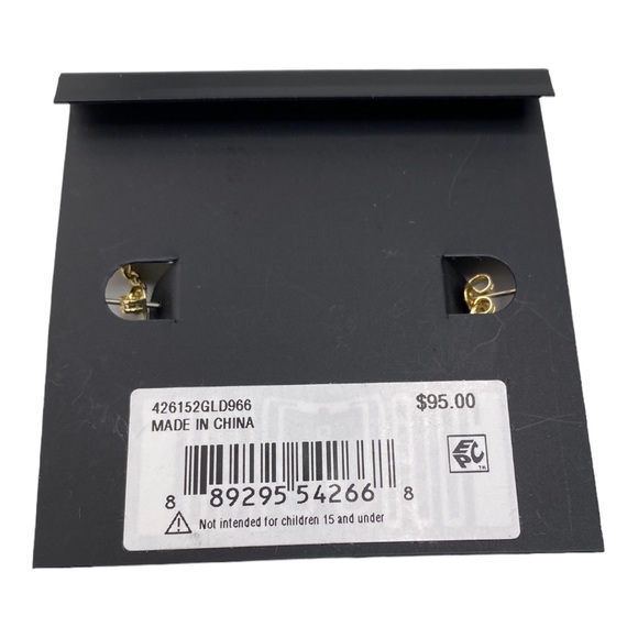 Coach Dangling Earrings Gold Plated Chain Green & Blue Crystals Pearl NWT $95 - Picture 2 of 2